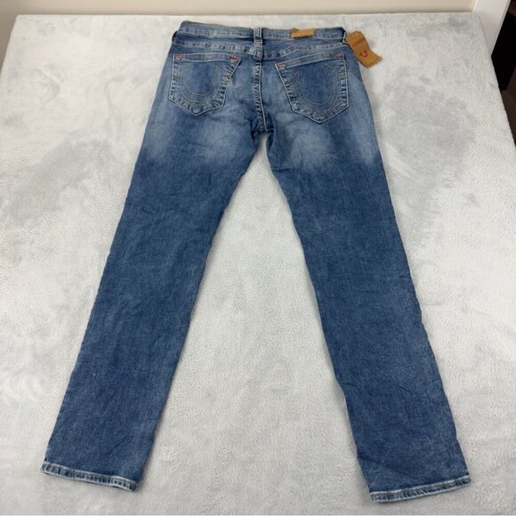 True Religion NWT Men's Size 33x32 Rocco Skinny NF 32 SN 105459 Blue Denim Jeans - Picture 4 of 11